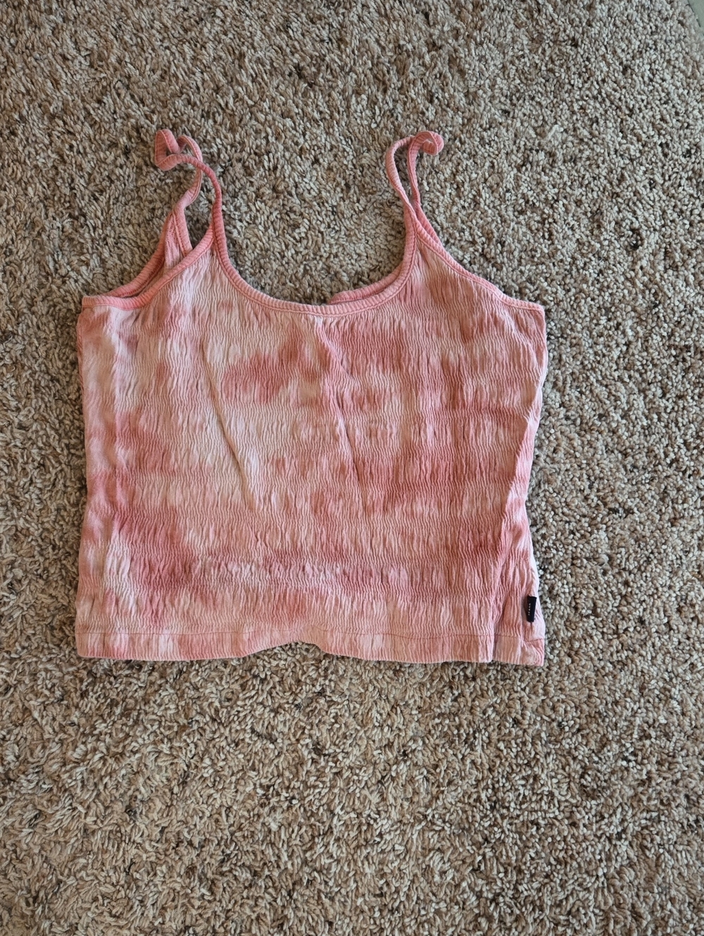 Women’s Pink Tie-Dye Cropped Tank Top